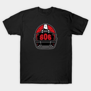 Retro Football Helmet 806 Area Code Lubbock, Texas T-Shirt